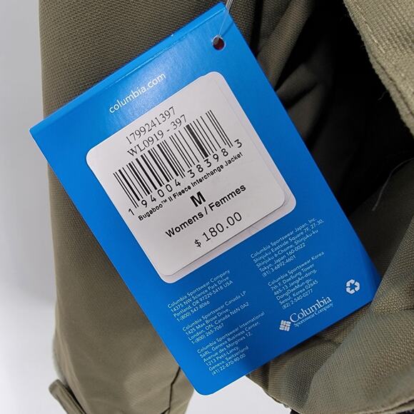 Columbia Jacket Womens Medium Stone Green Bugaboo II Fleece Interchange Jacket - Picture 13 of 16